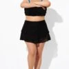 Black High Waisted Layered Black Swim Skirt 2 Black High Waisted Layered Black Swim Skirt -Meetcurve Shop b debt047001 1