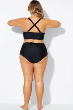 Black Tie Across Front Sexy Swim Bottoms -Meetcurve Shop b debt061001 2