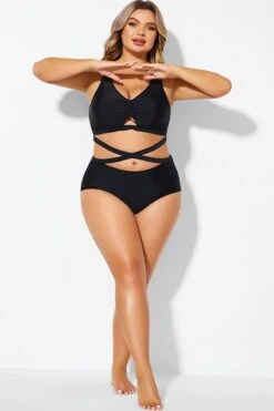 Black Tie Across Front Sexy Swim Bottoms -Meetcurve Shop b debt061001 3