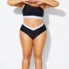 Black & White Natural Waisted Bikini Bottom -Meetcurve Shop b debt063001 1