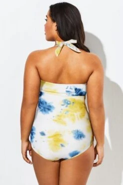 Tie Dye Cut Out Underwire One Piece Swimsuit -Meetcurve Shop b deop005003 22