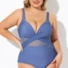Blue Cut Out Mesh Adjustable Straps One Piece Swimsuit 1 Blue Cut Out Mesh Adjustable Straps One Piece Swimsuit -Meetcurve Shop b deop006009 1 1