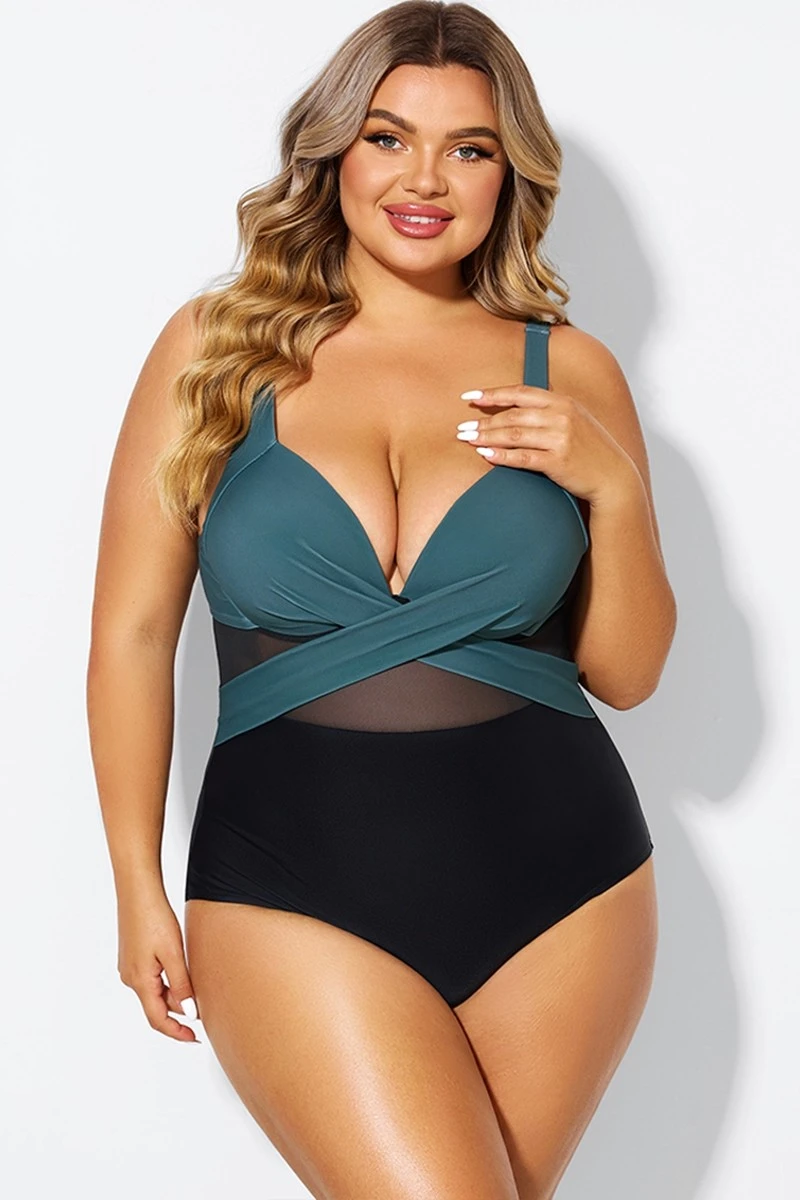 V-Neck Colorblock Tummy Control One Piece Swimsuit 3 V-Neck Colorblock Tummy Control One Piece Swimsuit