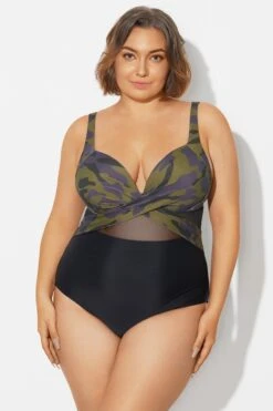 V-Neck Camouflage Print Mesh Underwired One Piece Swimsuit 12 V-Neck Camouflage Print Mesh Underwired One Piece Swimsuit -Meetcurve Shop b deop006013 5