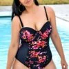 Poppies Sweetheart Neckline Ladies One Piece Swimsuit -Meetcurve Shop b deop040001 6 1