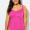 Pink Vintage Push Up One Piece Swimsuit 2 Pink Vintage Push Up One Piece Swimsuit -Meetcurve Shop b deop042003 44