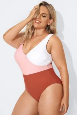 V-Neckline Criss-cross Style One Piece Swimsuits -Meetcurve Shop b deop087001 3