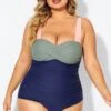 Sweetheart Neck Color Block One Piece Swimsuit -Meetcurve Shop b deop097003 1