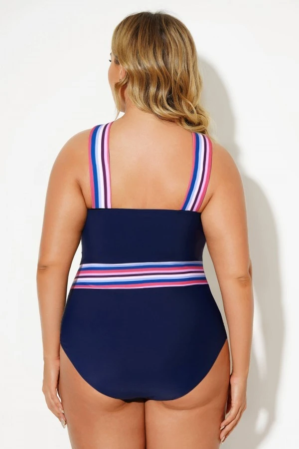 Blue Crossover Women One Piece Swimsuit 4 Blue Crossover Women One Piece Swimsuit - Image 2