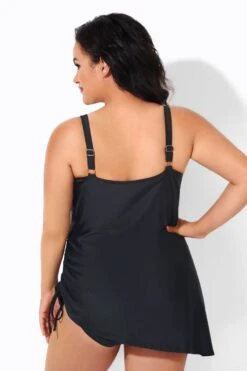 Black Classic Adjustable Stretch Straps One Piece Swimsuit -Meetcurve Shop b deop165001 5