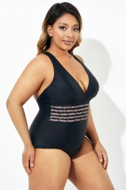 Black Trendy Leopard Printed One Piece Swimsuit -Meetcurve Shop b deop180001 4