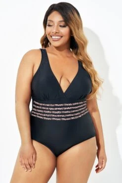 Black Trendy Leopard Printed One Piece Swimsuit -Meetcurve Shop b deop180001 6