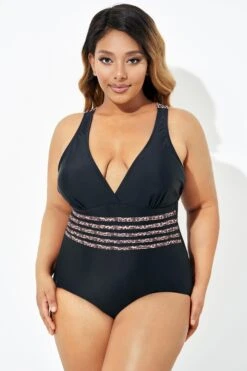 Black Trendy Leopard Printed One Piece Swimsuit -Meetcurve Shop b deop180001 7