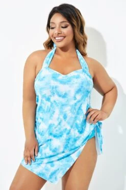 Blue Prints Layers Self-Tie One Piece Swimsuit 16 Blue Prints Layers Self-Tie One Piece Swimsuit -Meetcurve Shop b deop192001 7