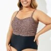 Black Leopard Tummy Control One Piece Swimsuit 2 Black Leopard Tummy Control One Piece Swimsuit -Meetcurve Shop b deop193001 1