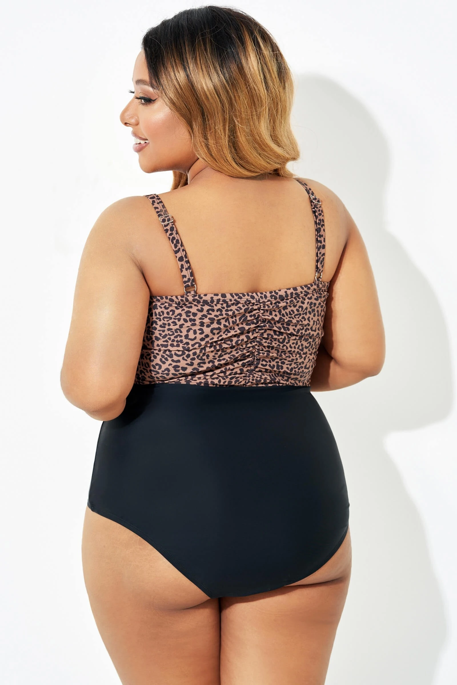 Black Leopard Tummy Control One Piece Swimsuit 4 Black Leopard Tummy Control One Piece Swimsuit - Image 2