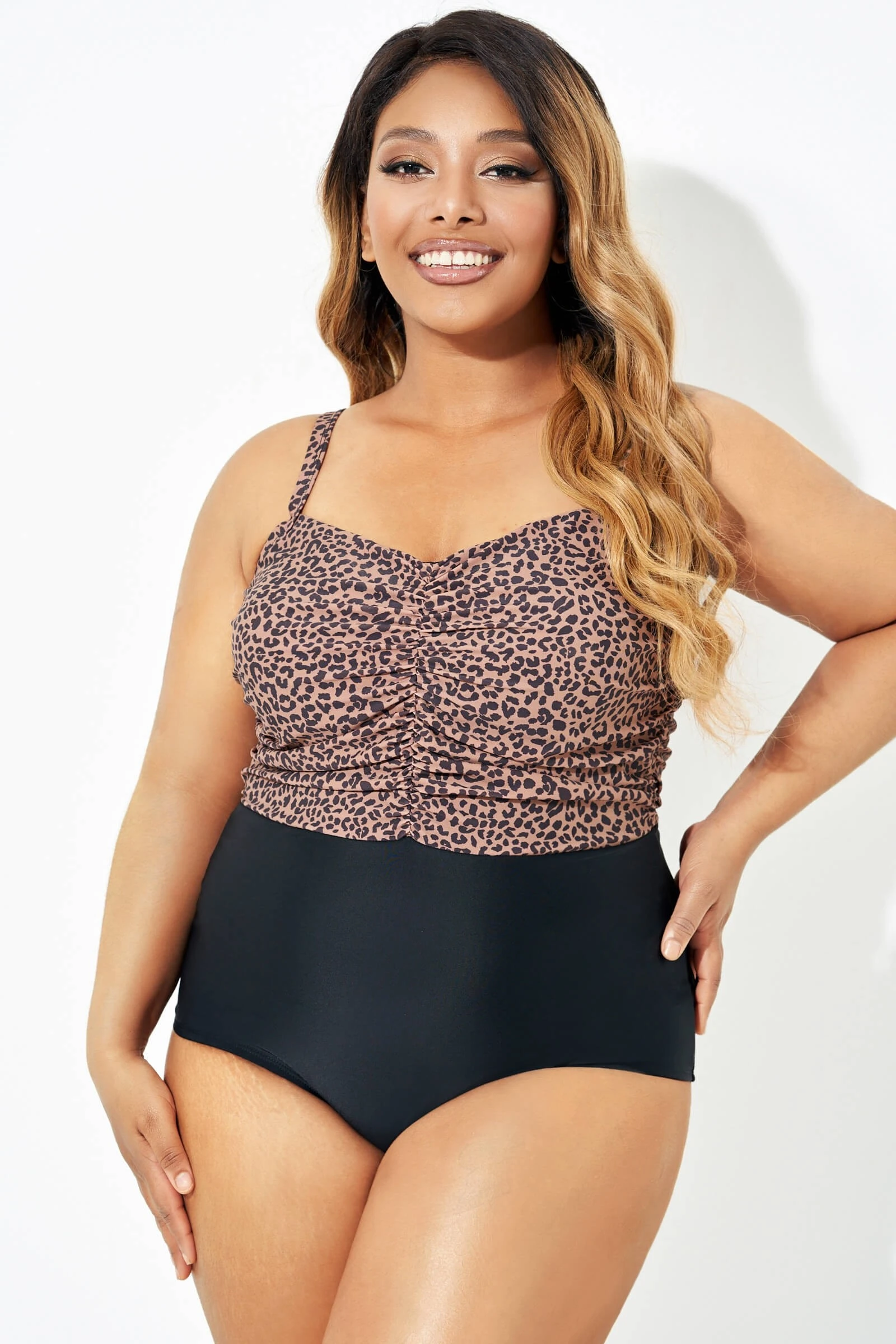 Black Leopard Tummy Control One Piece Swimsuit 8 Black Leopard Tummy Control One Piece Swimsuit - Image 6