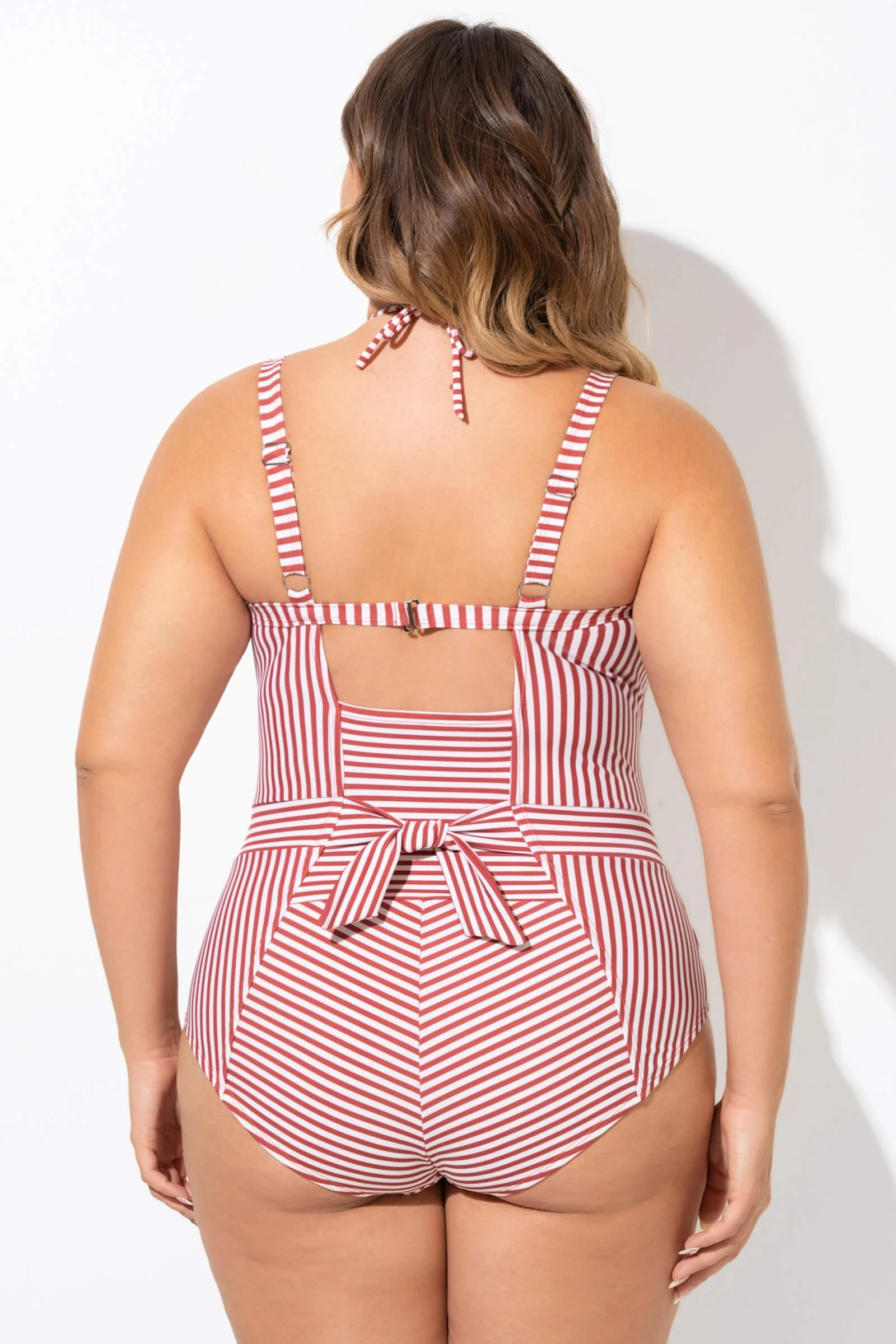 Vintage Red Stripe Underwire One Piece Swimsuit 4 Vintage Red Stripe Underwire One Piece Swimsuit - Image 2