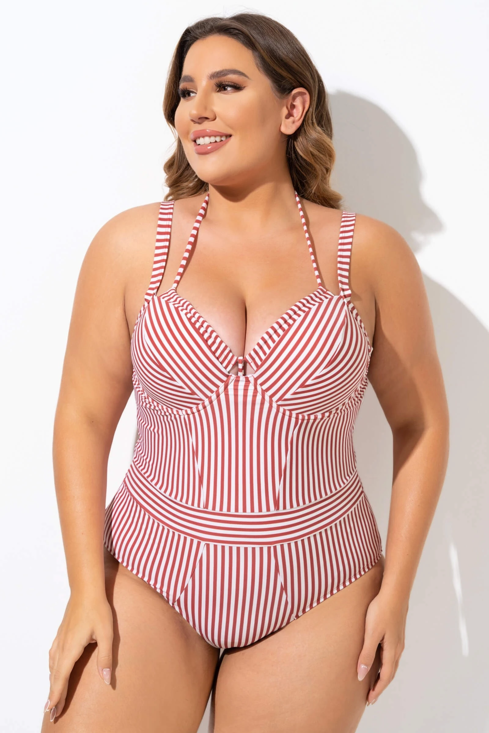 Vintage Red Stripe Underwire One Piece Swimsuit 8 Vintage Red Stripe Underwire One Piece Swimsuit - Image 6
