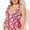 Coral Floral Wireless Ruffle One Piece Swimsuit -Meetcurve Shop b deop269001 1 1