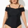 Black Crisscross Convertible Front Lined One Piece Swimsuit -Meetcurve Shop b deop270001 1 2