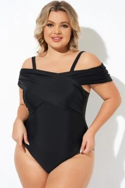 Black Crisscross Convertible Front Lined One Piece Swimsuit -Meetcurve Shop b deop270001 4