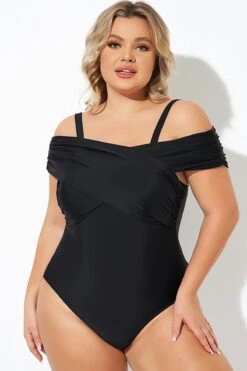 Black Crisscross Convertible Front Lined One Piece Swimsuit -Meetcurve Shop b deop270001 6