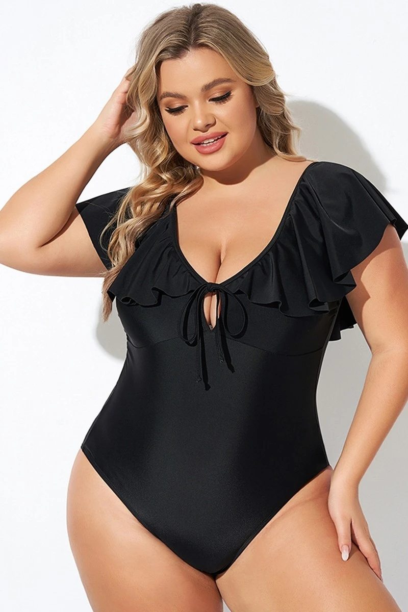 Black Sexy Cut Out Sleeves One Piece Swimsuit 6 Black Sexy Cut Out Sleeves One Piece Swimsuit - Image 4