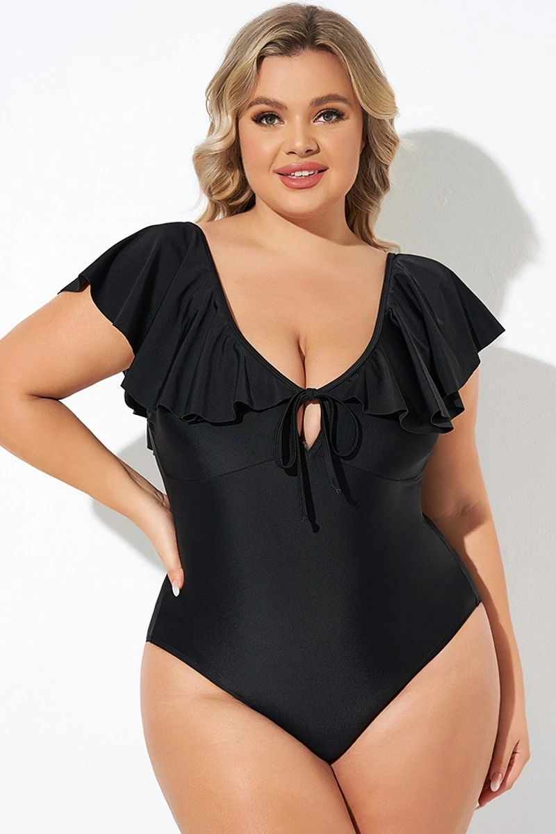 Black Sexy Cut Out Sleeves One Piece Swimsuit 8 Black Sexy Cut Out Sleeves One Piece Swimsuit - Image 6