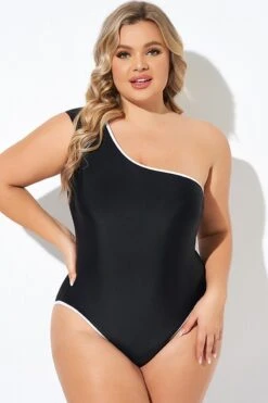 Touche One-Shoulder One Piece Swimsuit 10 Touche One-Shoulder One Piece Swimsuit -Meetcurve Shop b deop286001 3
