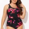 Poppies Tummy Control Belted One Piece Swimsuit -Meetcurve Shop b deop290001 1 1