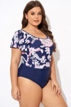 Cap Sleeve Scoop Backline One Piece Swimsuit -Meetcurve Shop b deop305001 6