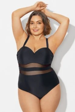 Plus Size Mesh Stitching Sling One Piece Swimsuit -Meetcurve Shop b deop314001 4