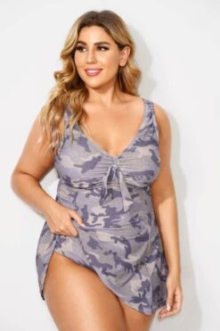 Fashionable Camouflage Sweetheart Neckline Women Swimdress 8 Fashionable Camouflage Sweetheart Neckline Women Swimdress -Meetcurve Shop b desd001001 3