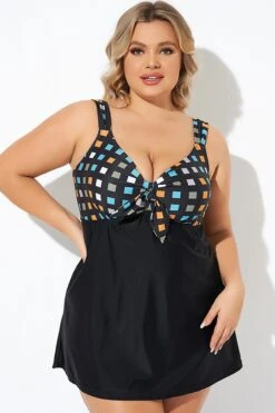 Graceful Tie Front Sweetheart Neckline Swimdress -Meetcurve Shop b desd001011 6