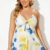 Tie Dye Backless Tie Front Sexy Swimdress -Meetcurve Shop b desd006001 1
