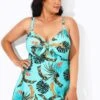 Sweetheart Neckline Print Tie Front Underwire Swimdress 1 Sweetheart Neckline Print Tie Front Underwire Swimdress -Meetcurve Shop b desd006008 1