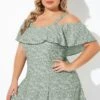 Floral Ruffle Cold Shoulder Women Swimdress 2 Floral Ruffle Cold Shoulder Women Swimdress -Meetcurve Shop b desd049004