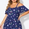 Floral Off Shoulder Tummy Control Lady Swimdress -Meetcurve Shop b desd049005 1