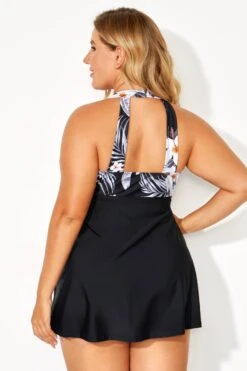 Tropical Patterns Flowers V-Neck Women Swimdress 8 Tropical Patterns Flowers V-Neck Women Swimdress -Meetcurve Shop b desd077001 4