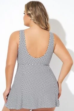 Dots Tie-Front Wide Shoulder Straps Swimdress 9 Dots Tie-Front Wide Shoulder Straps Swimdress -Meetcurve Shop b desd109001 2