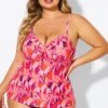 Multi Colors Tie Front Sweetheart Neckline Tankini Top 2 Multi Colors Tie Front Sweetheart Neckline Tankini Top -Meetcurve Shop b detan024005 1