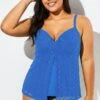 Blue Twist-front Sweetheart Neckline Tankini Top -Meetcurve Shop b detan030003 11