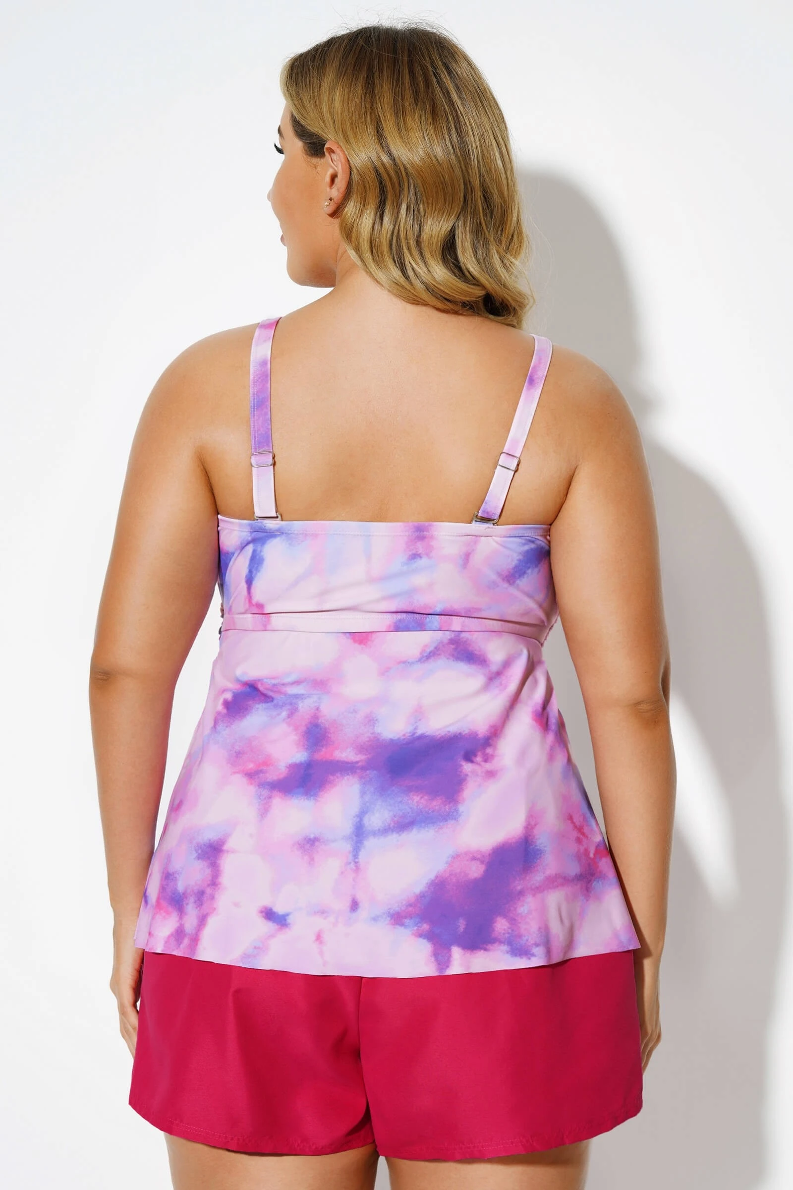 Tie Dye V-Neck Twist Elegant Tankini Top 4 Tie Dye V-Neck Twist Elegant Tankini Top - Image 2