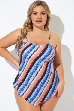 Boho Bandeau Vintage Women Long Tankini Top -Meetcurve Shop b detan060006 3