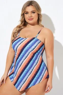 Boho Bandeau Vintage Women Long Tankini Top -Meetcurve Shop b detan060006 5