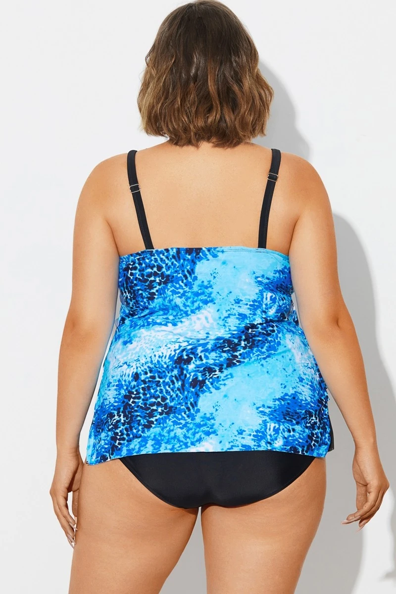 Plus Size Sea Pattern Scoop Neck Tankini Top 4 Plus Size Sea Pattern Scoop Neck Tankini Top - Image 2