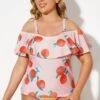 Floral Printed Elegant Women Tankini Top 2 Floral Printed Elegant Women Tankini Top -Meetcurve Shop b detan086004 1