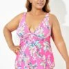 Orchid Printed Retro Underwire Tankini Top 1 Orchid Printed Retro Underwire Tankini Top -Meetcurve Shop b detan133002 1