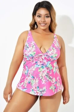 Orchid Printed Retro Underwire Tankini Top 8 Orchid Printed Retro Underwire Tankini Top -Meetcurve Shop b detan133002 4